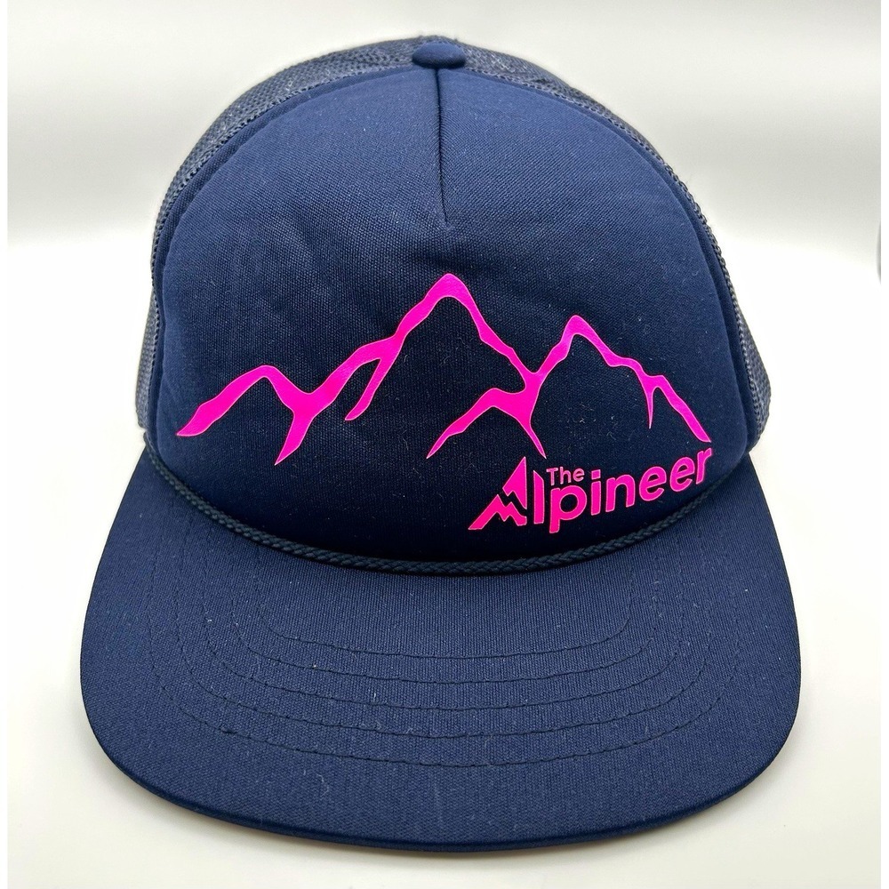 Ski Town All-Stars The Alpineer Rope Trucker Hat Navy Mesh Back Adjustable Youth